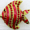 Red Rhinestone Enamel  Fish Pin Brooch